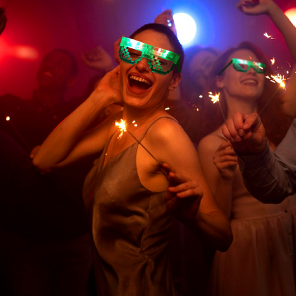 LED PcMan Green Glasses for Party Favour - 1PC