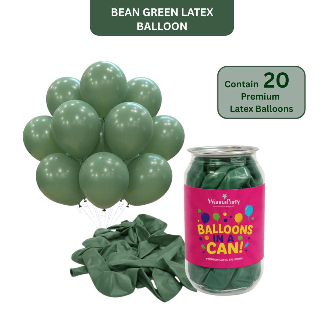 Bean Green Premium Latex Balloons 10" - 20PC