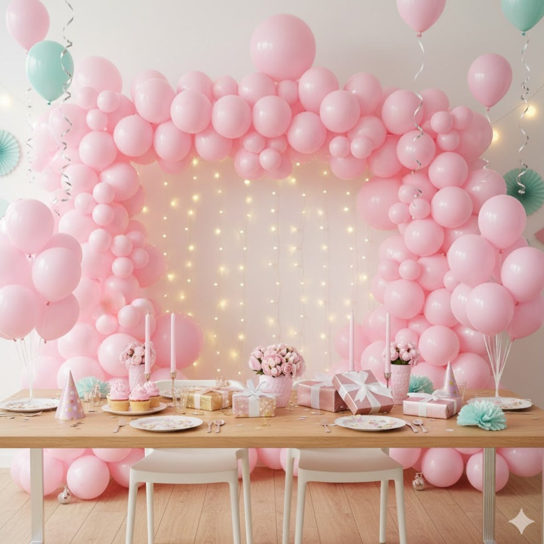 pink color balloon decoration 