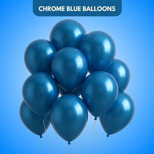 9" Chrome Blue Balloons - 20PC