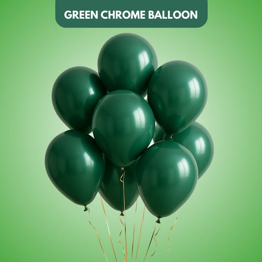 9" Chrome Green Balloons - 20PC