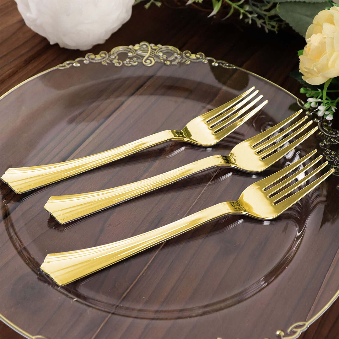 Metallic Golden Forks - 12PC