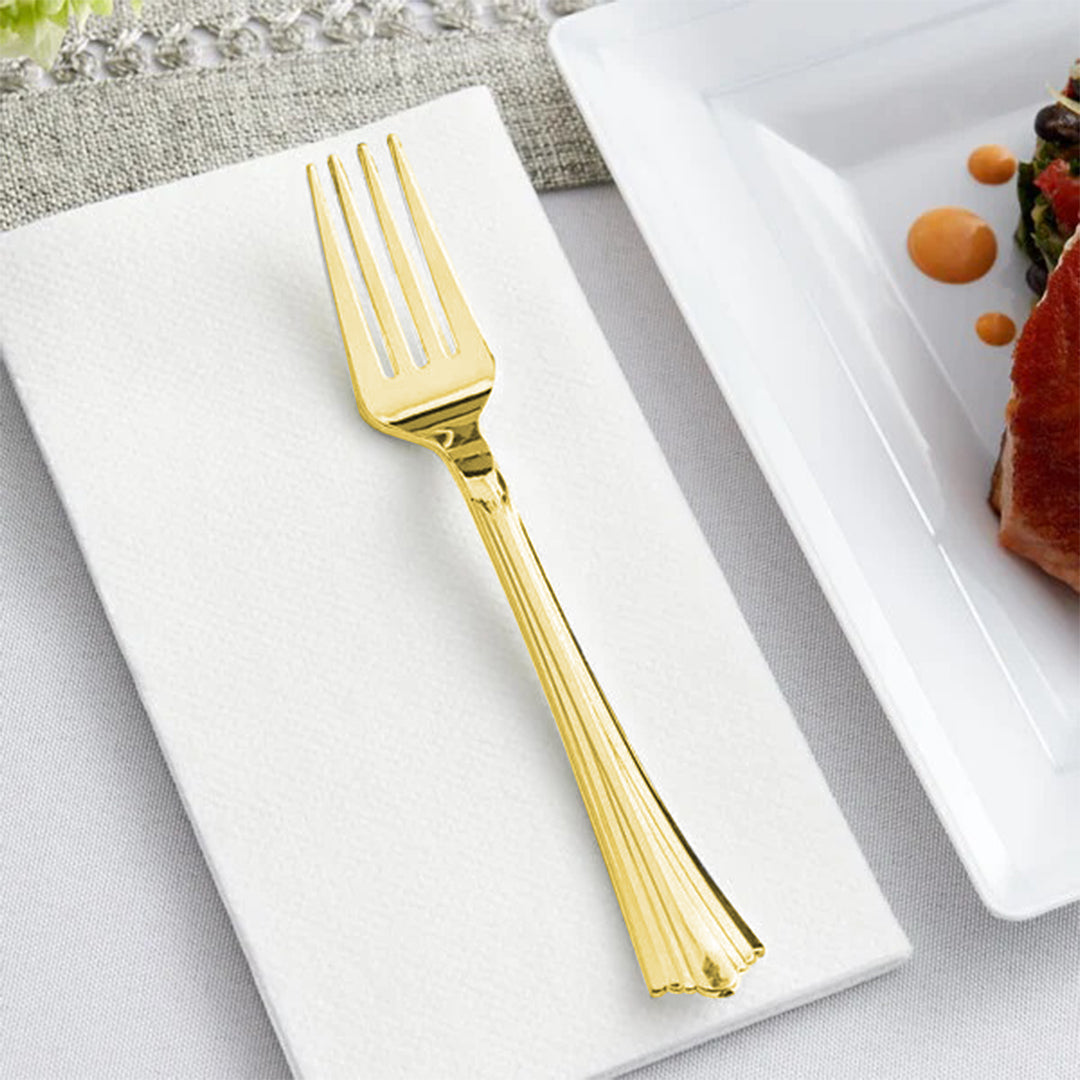 Metallic Golden Forks - 12PC