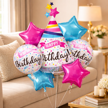 Hat Shaped Happy Birthday Balloon Set of 5