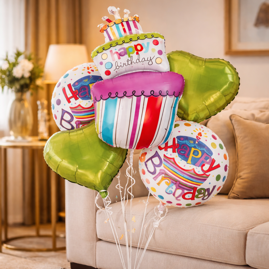 Happy Birthday Triple Layer Cake Balloon Set of 5