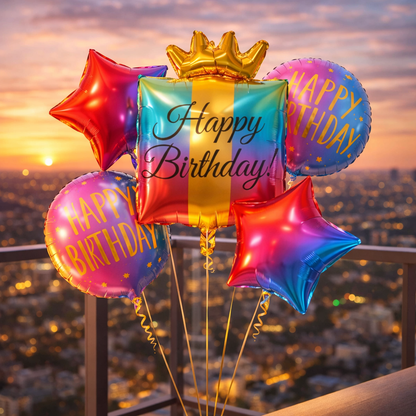 Happy Birthday Multicolor - Set of 7