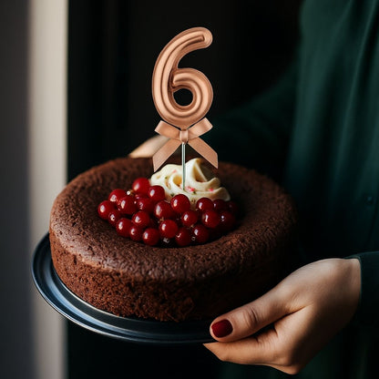 Numerical 6 Cake Topper Rose Gold-1PC