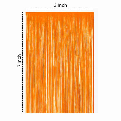 Neon Orange Foil Curtain 7FT X 3 FT