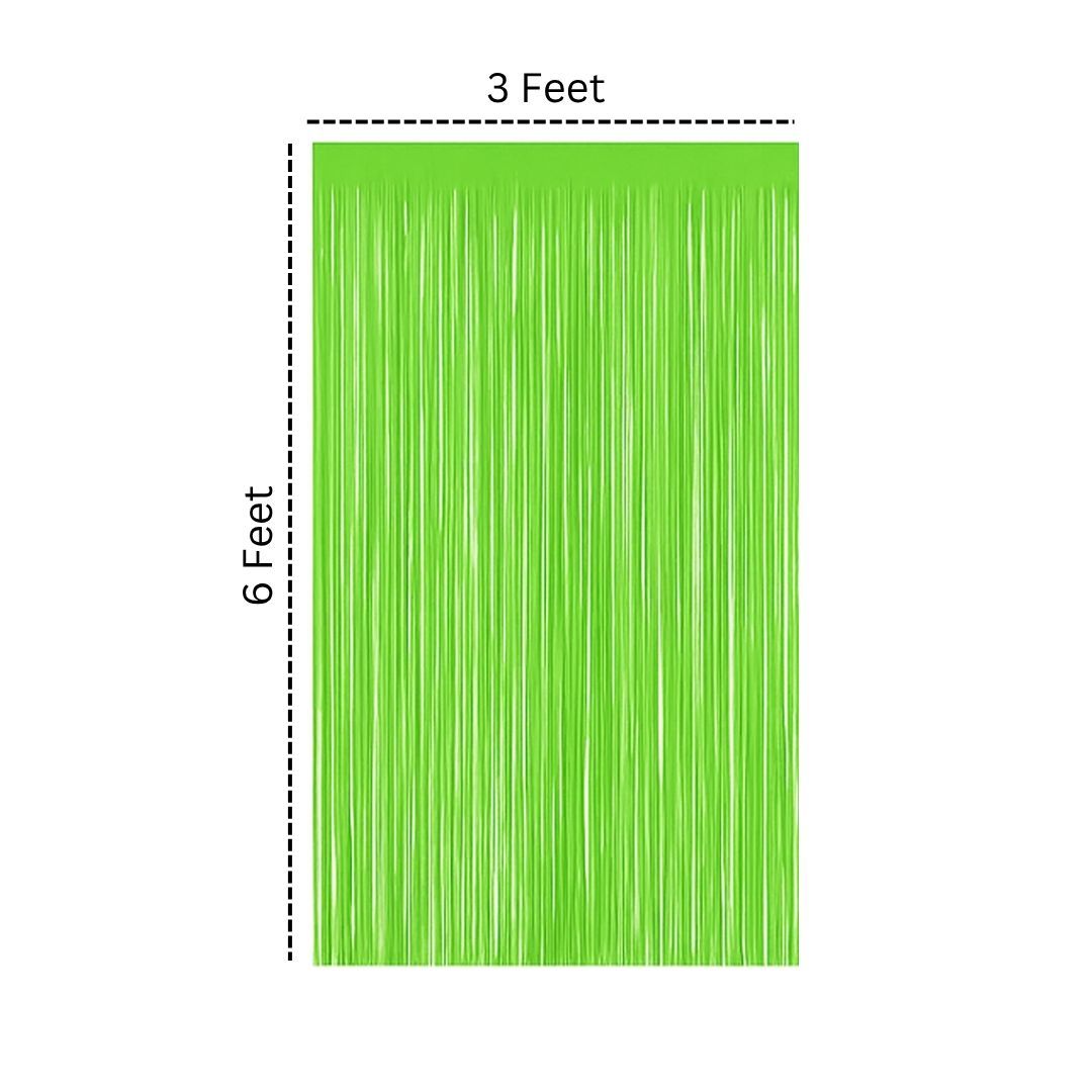 Neon Green Foil Curtain 7FT X 3 FT