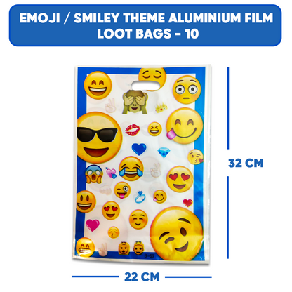 Emoji / Smiley Theme AlumInium Film Loot Bags - 10