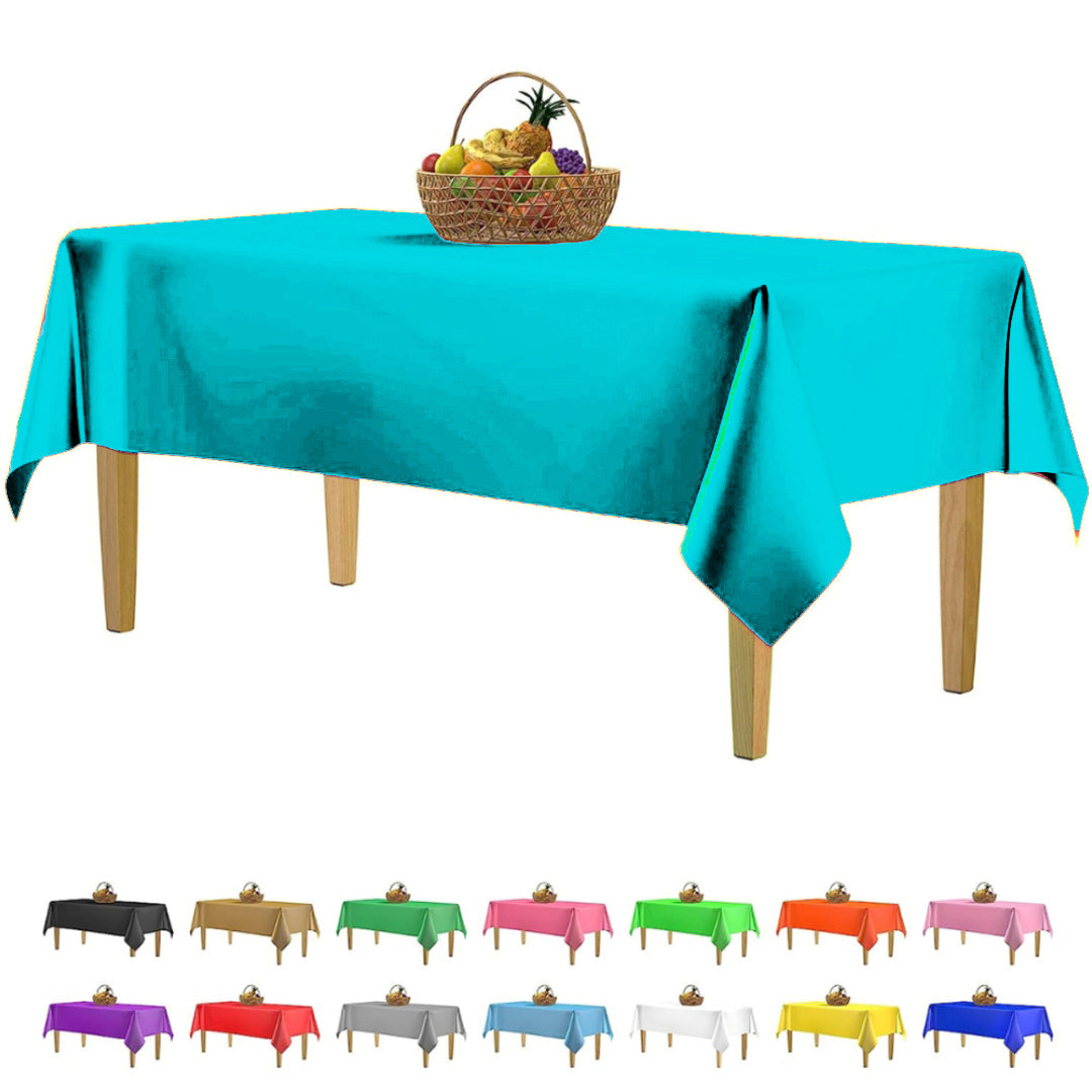 Aqua Blue Vinyl Table Cover 54"X108"