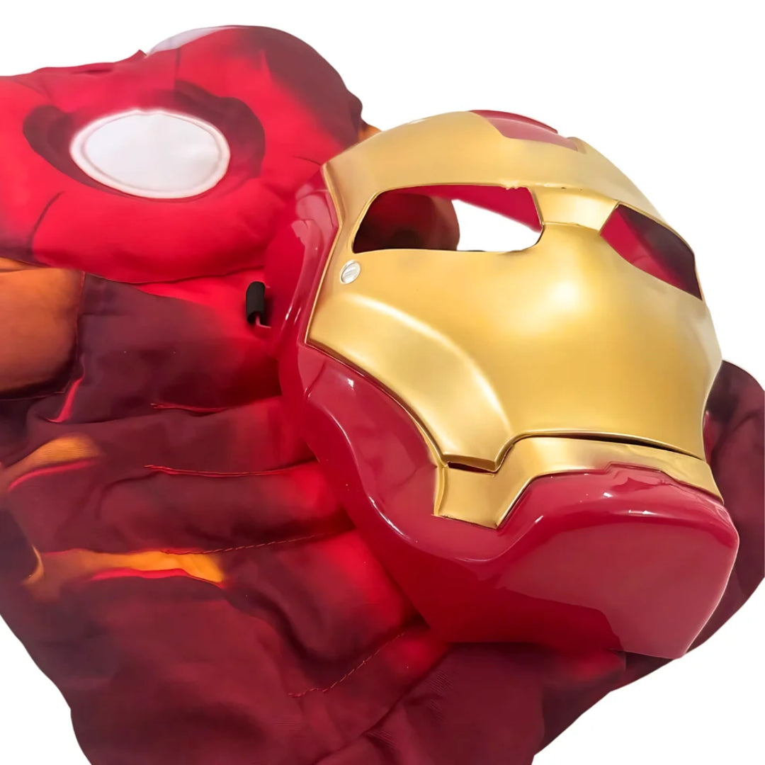 Muscular Iron Man Costume with Mask for Kids - Superhero Fancy Dress - 1 Set