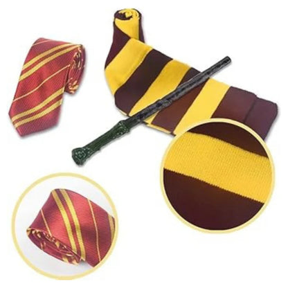Magical Harry Potter Costume w/ Scarf, Eyeglass, Wand & Tie for Kids - Size M 5 - 7 YR