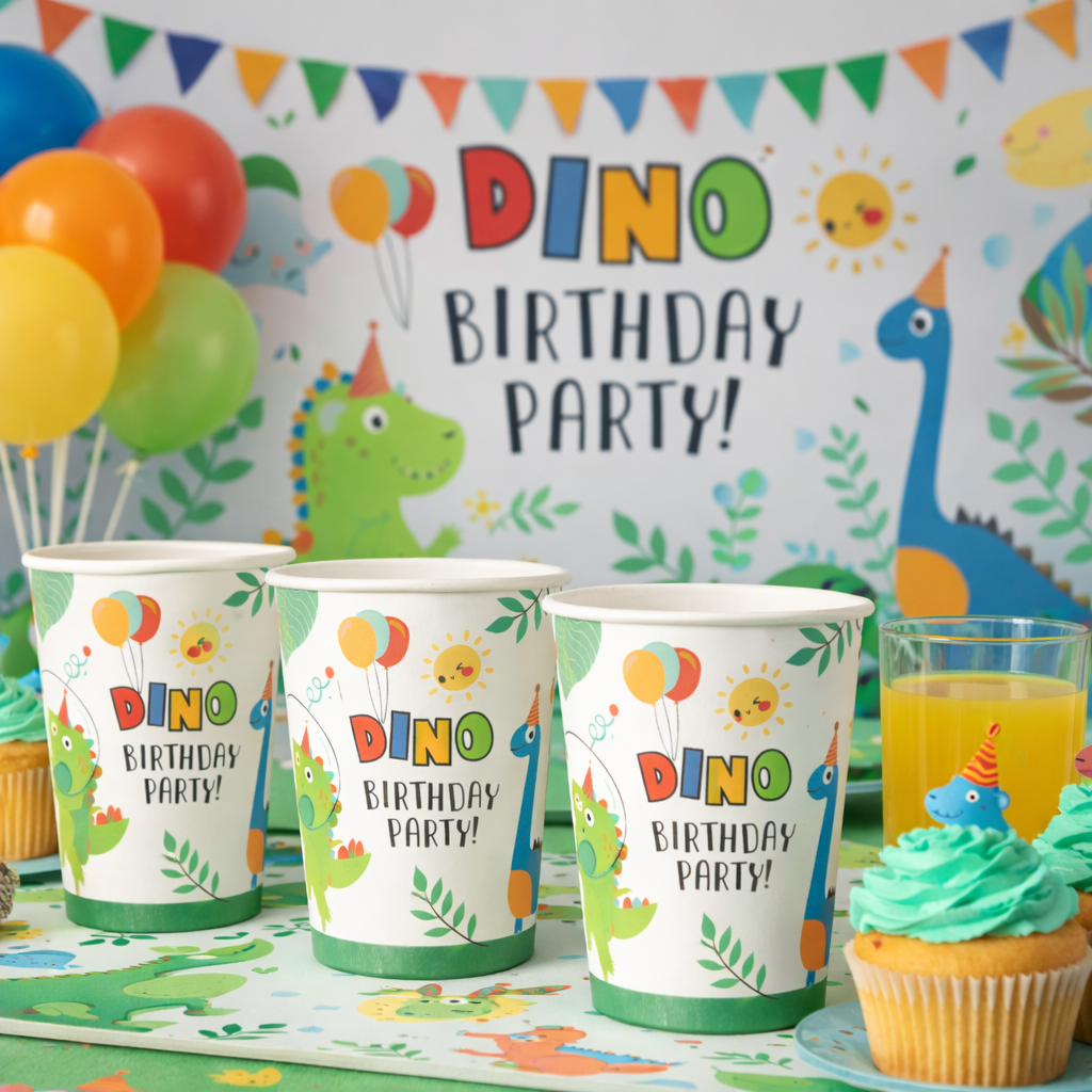 Dinosaur Birthday Paper Cups - 10PC