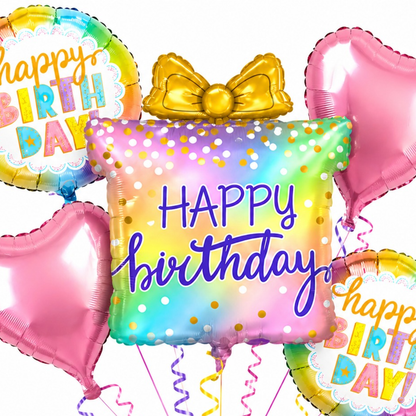 Happy Birthday Colorful Gift Box Set - 5PC