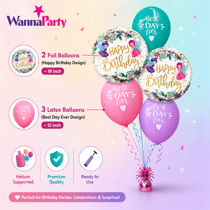 Best Day Ever Happy Birthday Balloon - 5PC