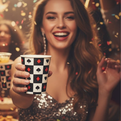 Casino Theme Paper Cups - 8PC