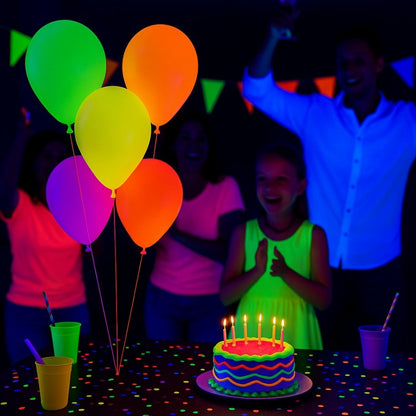 Glow In The Dark Balloons | Glows in UV Light | Neon Balloons - Helium Quality - 12 inches - Bulk Pack - 100PC