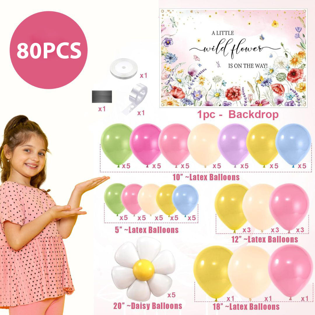 A Little Baby Is On the Way Banner and Balloons Garland Kit - 80 PC