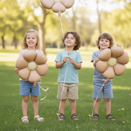 Chocolate Brown Flower Shaped Balloon - Air Filled - 24 inches - 1PC