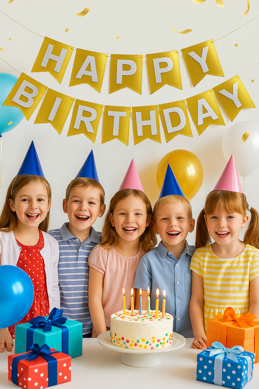 Metallic Gold Happy Birthday Banner - 1PC