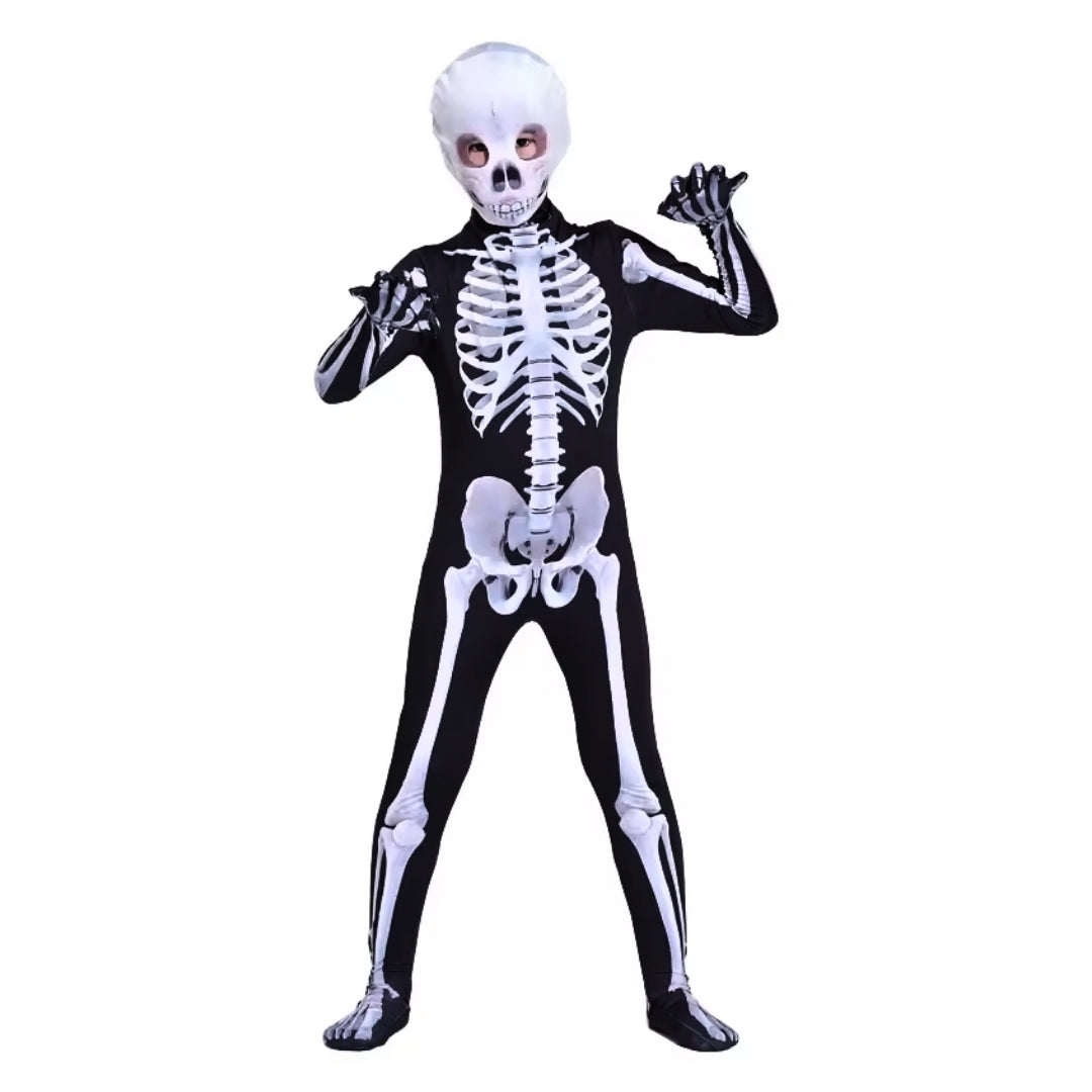 Halloween Ghost Jumpsuit with Mask with Both Side Print - Size M - Age 5 to 7 Years