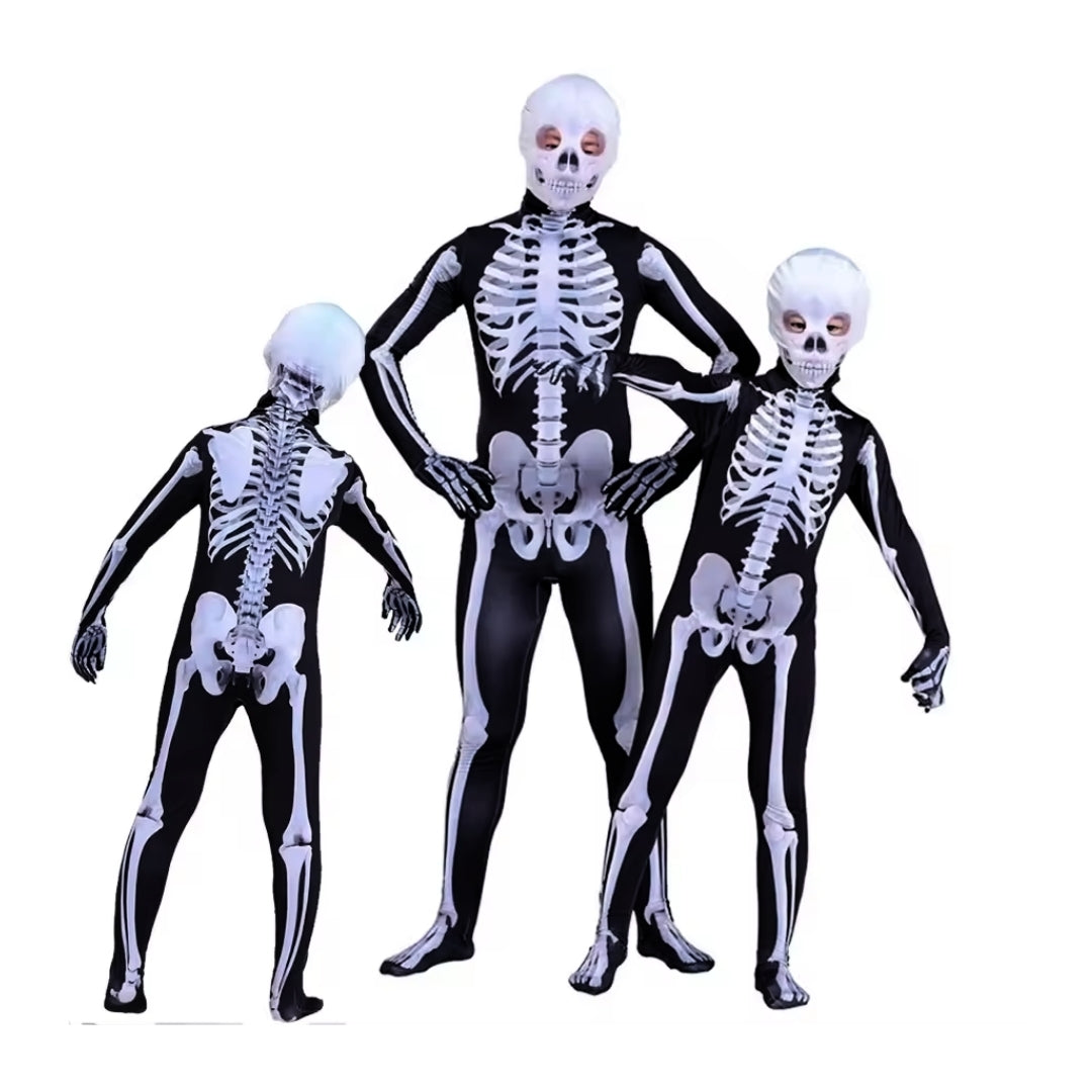 Halloween Ghost Jumpsuit with Mask with Both Side Print - Size M - Age 5 to 7 Years