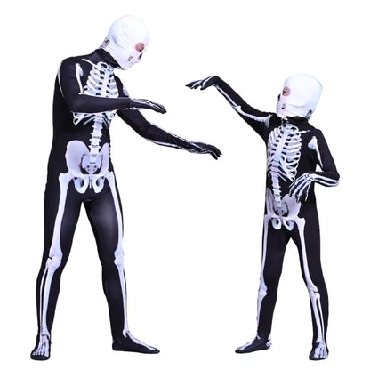 Halloween Ghost Jumpsuit with Mask with Both Side Print - Size M - Age 5 to 7 Years