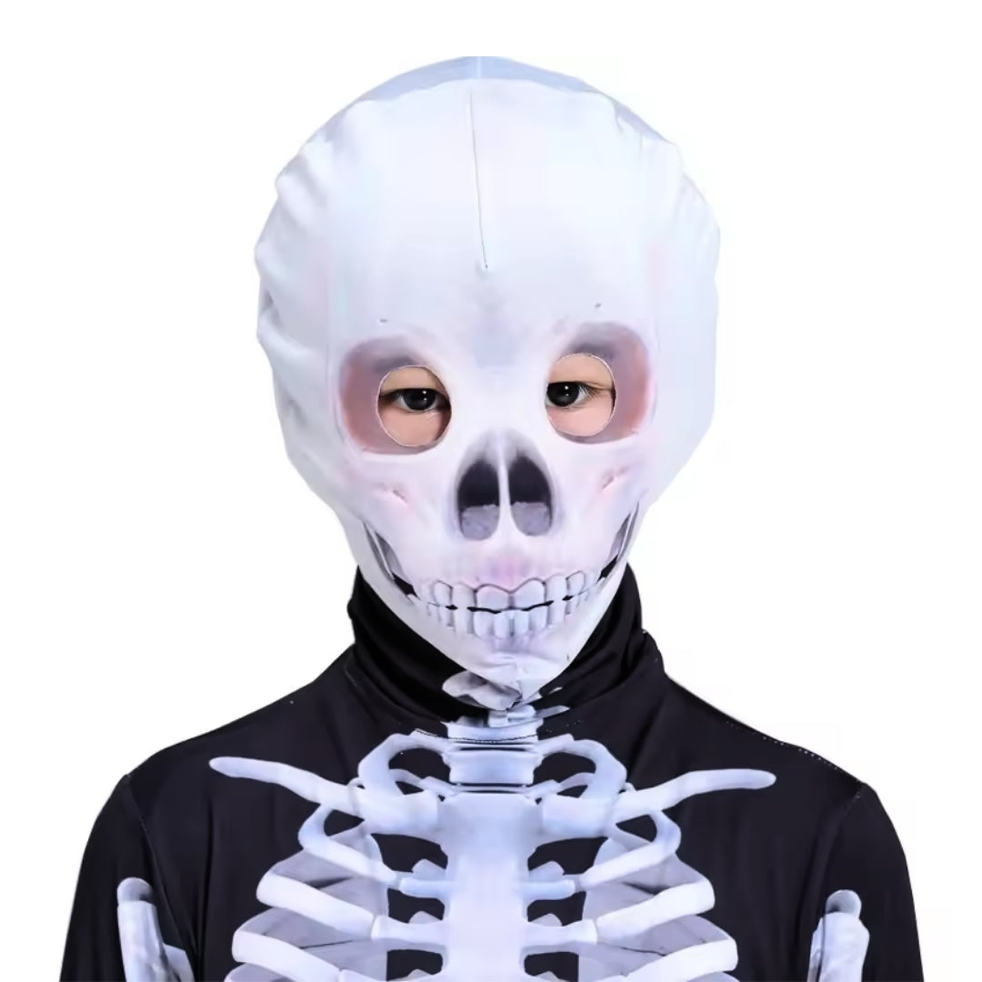 Halloween Ghost Jumpsuit with Mask with Both Side Print - Size L - Age 7 to 9 Years