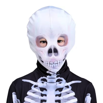 Halloween Ghost Jumpsuit with Mask with Both Side Print - Size L - Age 7 to 9 Years
