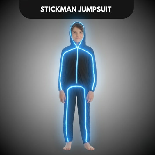 Stickman Light Up Jumpsuit Halloween Costume for Kids (Assorted Color)