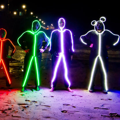 Stickman Light Up Jumpsuit Halloween Costume for Kids (Assorted Color)