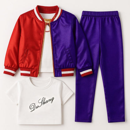 Harley Quinn Red & Blue Costume with Jacket, Pants and Sleeveless Tees