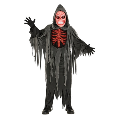 The Spooky Smoldering Reaper Horror Adult Costume with Blood Red Mask - Size L