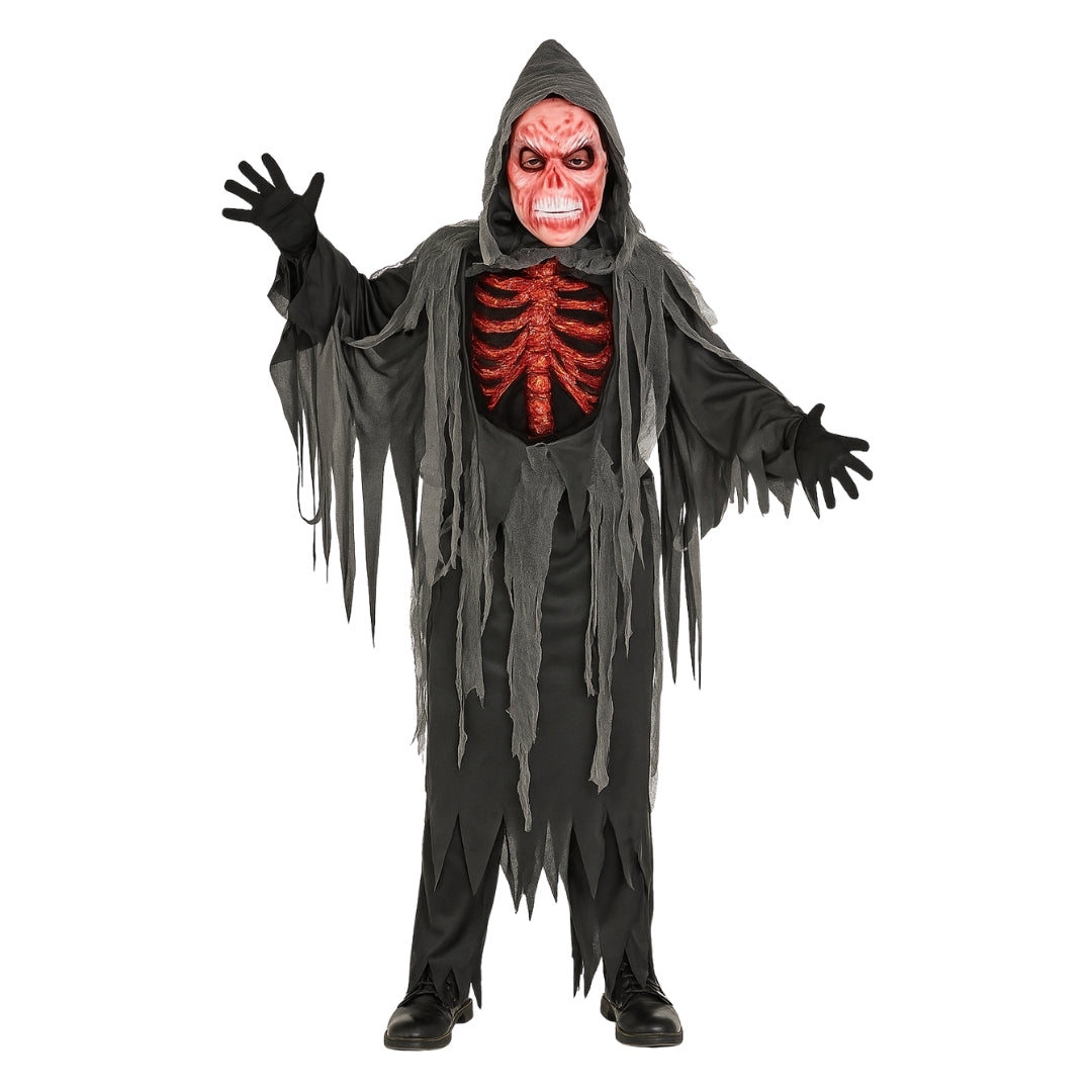 The Spooky Smoldering Reaper Horror Adult Costume with Blood Red Mask - Size XL