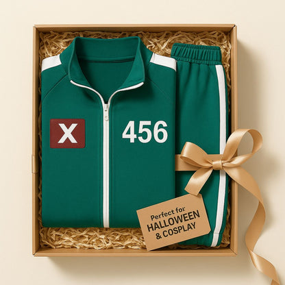 Squid Game Track Suit Costume Green Cosplay with Jacket and Lowers - Size XL