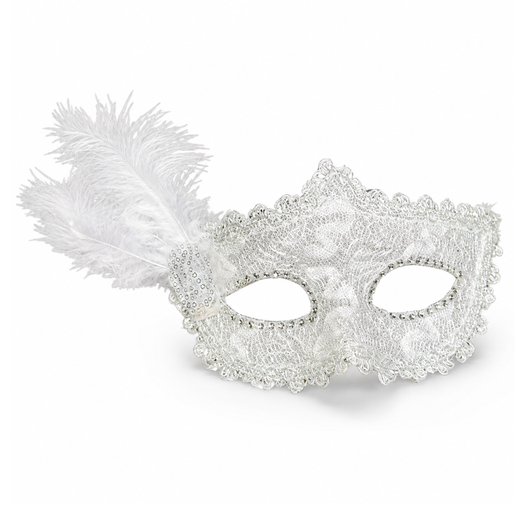 White Glitter Mask-1PC