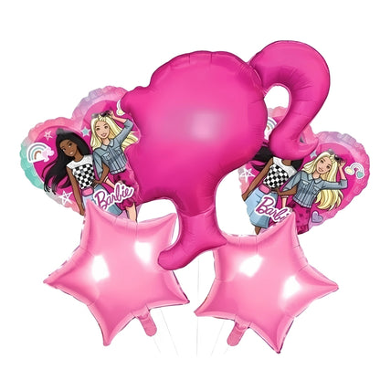 Pink Barbie Foil Balloon Set - 5PC
