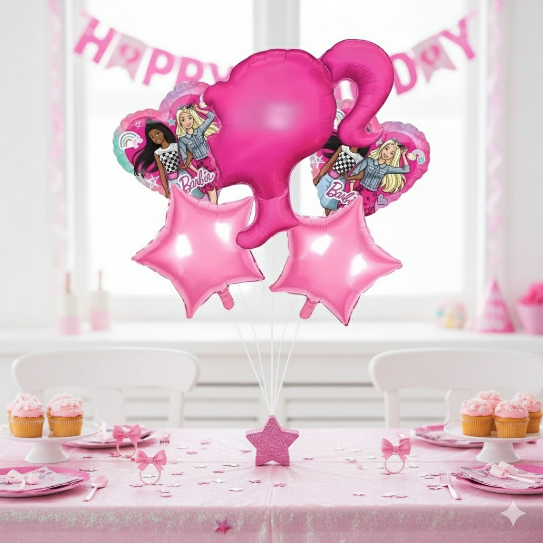 Pink Barbie Foil Balloon Set - 5PC