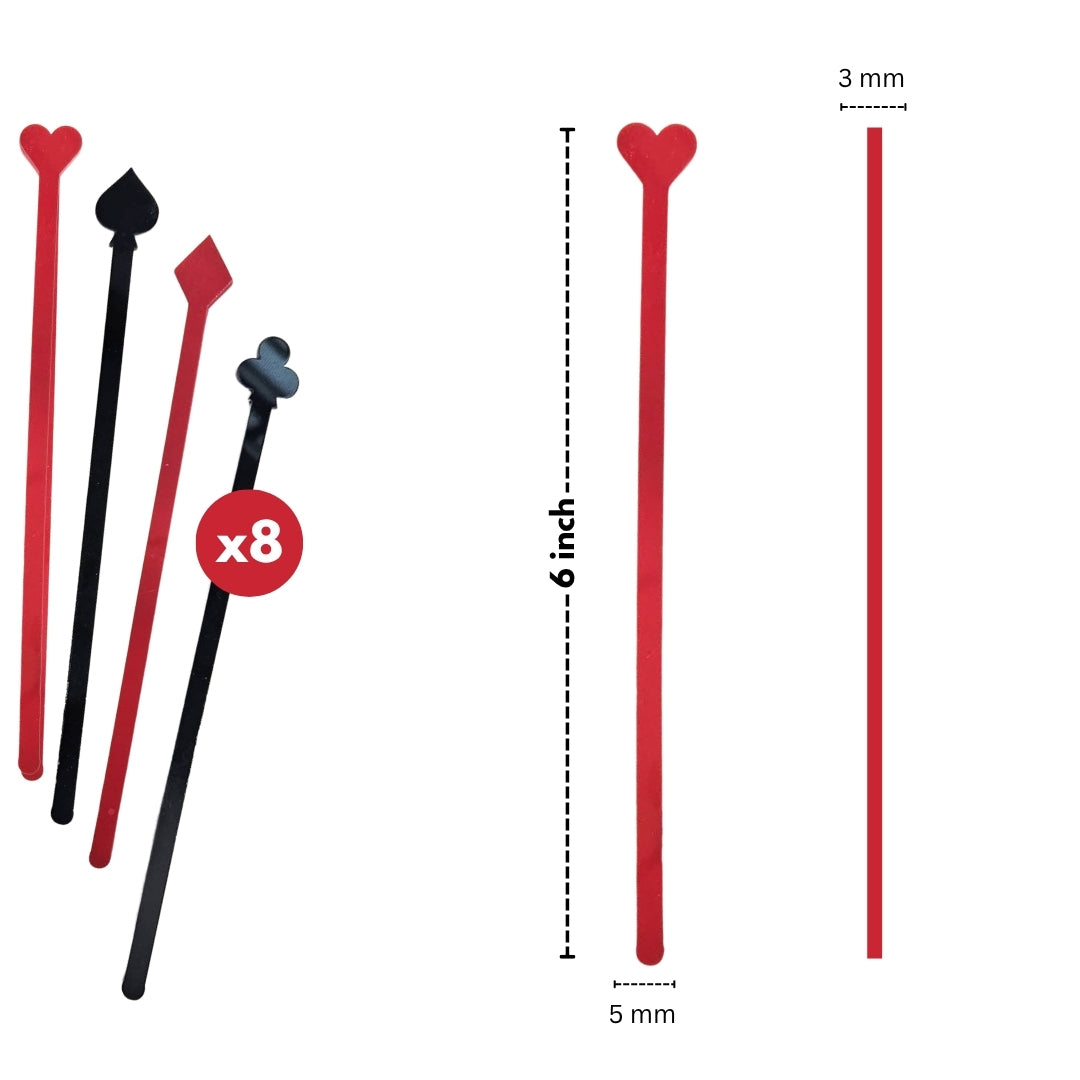 Card Pary Drink Stirrers - 8PC