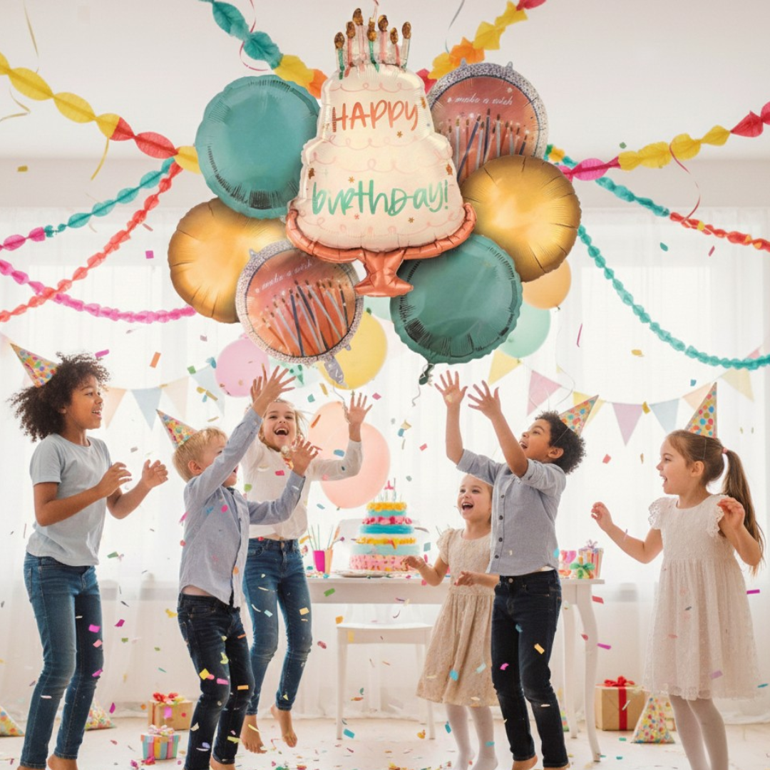 Make a Wish Happy Birthday Pastel Balloons Set - 7PC