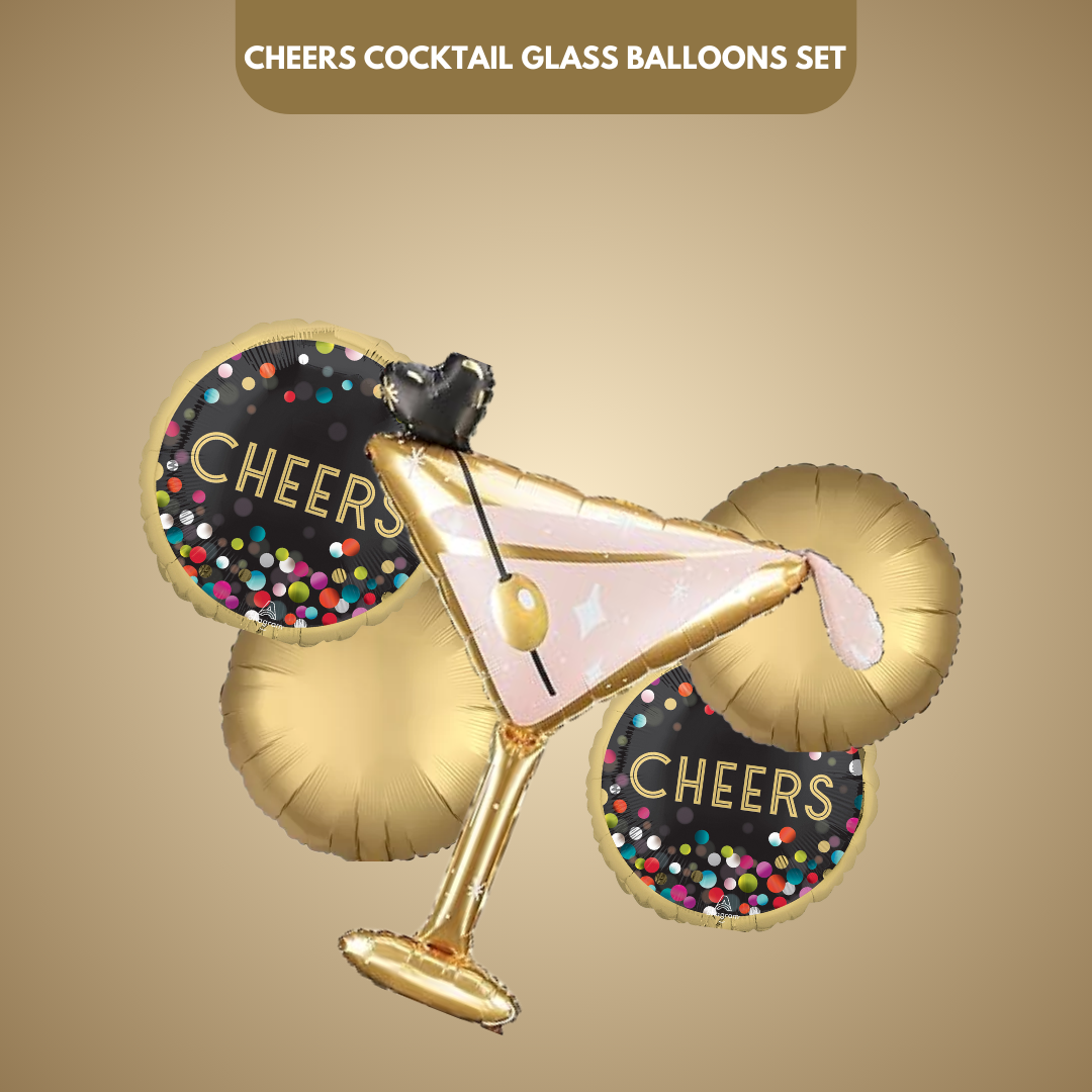 Cheers Cocktail Glass Balloon Set - 5PC