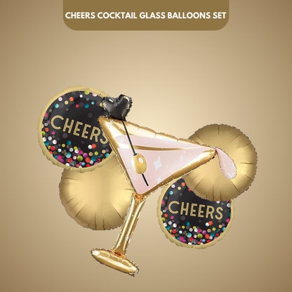Cheers Cocktail Glass Balloon Set - 5PC