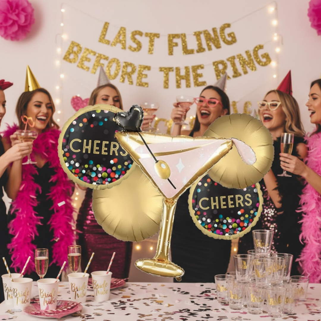 Cheers Cocktail Glass Balloon Set - 5PC