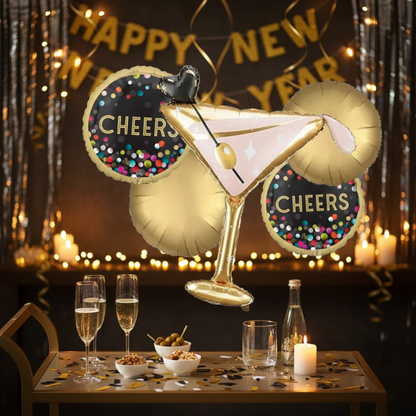 Cheers Cocktail Glass Balloon Set - 5PC