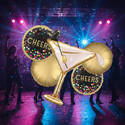 Cheers Cocktail Glass Balloon Set - 5PC