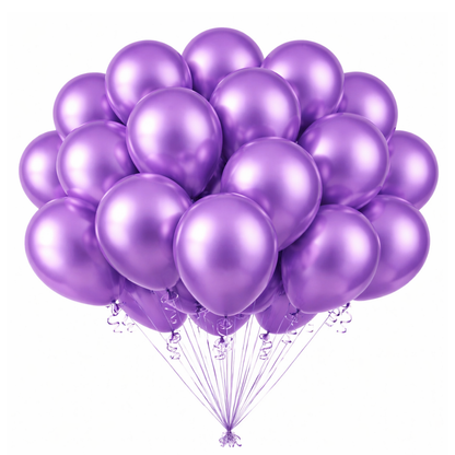 Chrome Purple Latex Balloons Pack of 10 | Metallic Finish Party Balloons | Premium Quality for Birthday, Anniversary & Celebration Decor