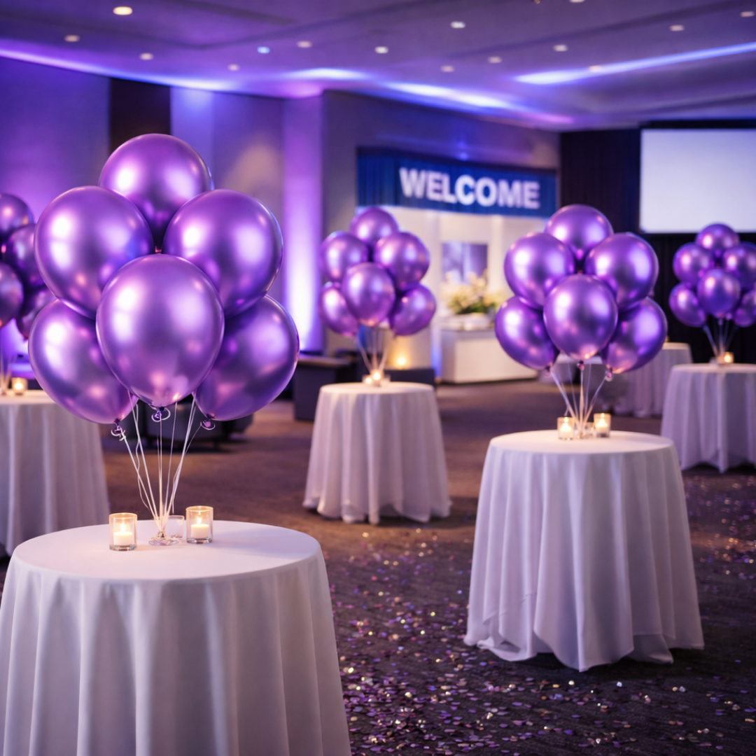 Chrome Purple Latex Balloons Pack of 10 | Metallic Finish Party Balloons | Premium Quality for Birthday, Anniversary & Celebration Decor