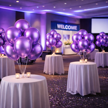 Chrome Purple Latex Balloons Pack of 10 | Metallic Finish Party Balloons | Premium Quality for Birthday, Anniversary & Celebration Decor