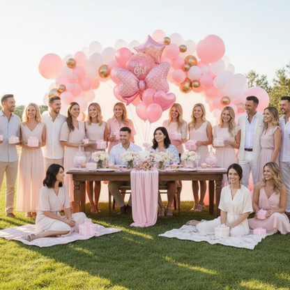 Its a Girl Bow Balloon Set - Pack of 10